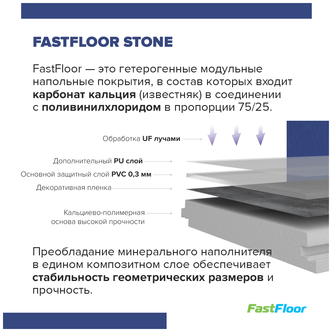 Кварц-виниловый ламинат Fast Floor STONE Саяны FST-203, 34 класс, 4 мм, замковый