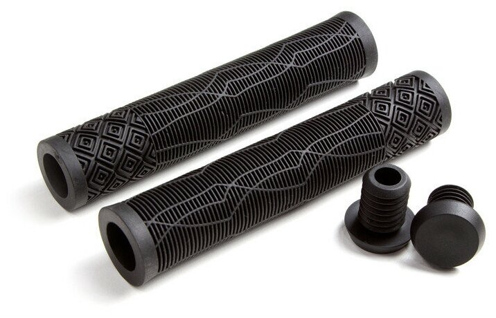 Ручки . С132 на руль 3-484 резиновые 168мм, пластиковые заглушки черные CLARK`S