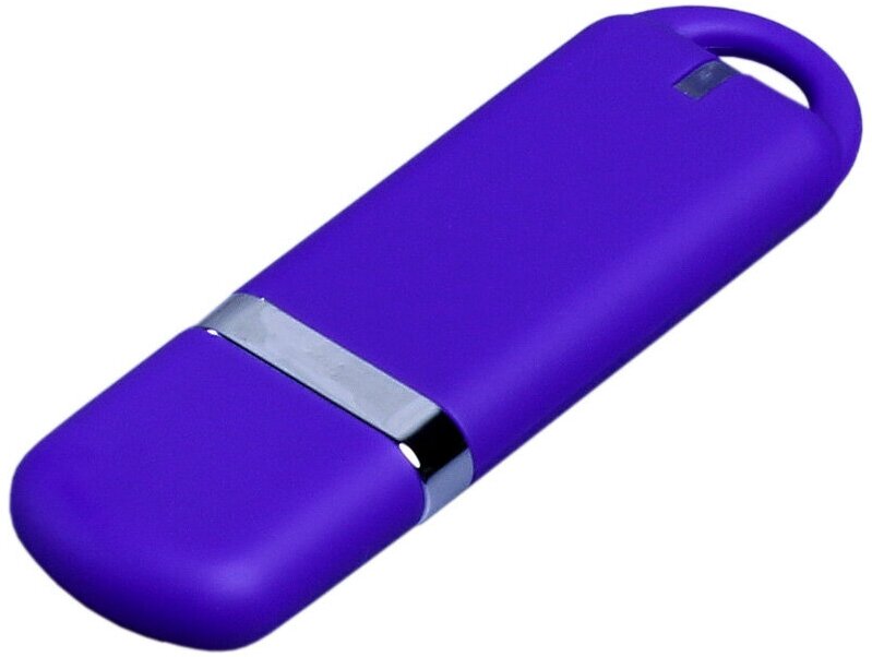 Классическая флешка soft-touch с закругленными краями (4 Гб / GB USB 2.0 Фиолетовый/Violet 005 Flash drive)