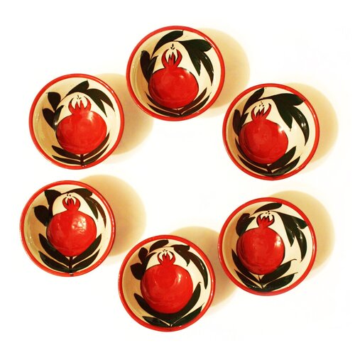 Восточная пиала розовая Граната 6 шт, по 135 мл.