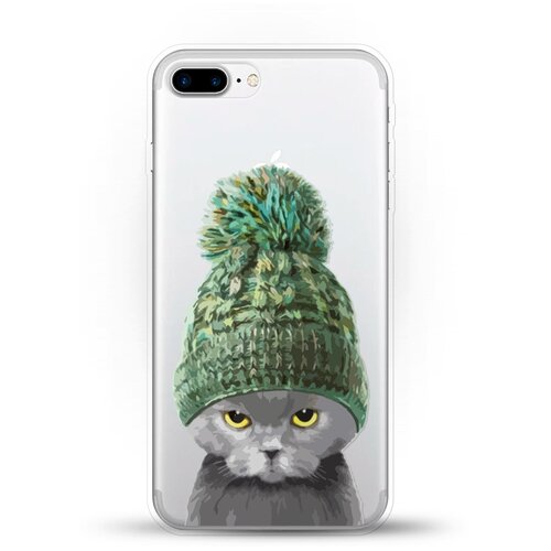 фото Силиконовый чехол кот в шапке на apple iphone 8 plus andy & paul