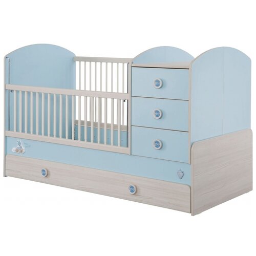 Кроватка Cilek Baby Boy 20.43.1015.00 (трансформер), трансформер, голубой/серый