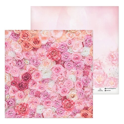 фото Бумага для скрапбукинга «одеяло из роз» - 1 лист 30.5 × 30.5 см, 190 г/м арт узор