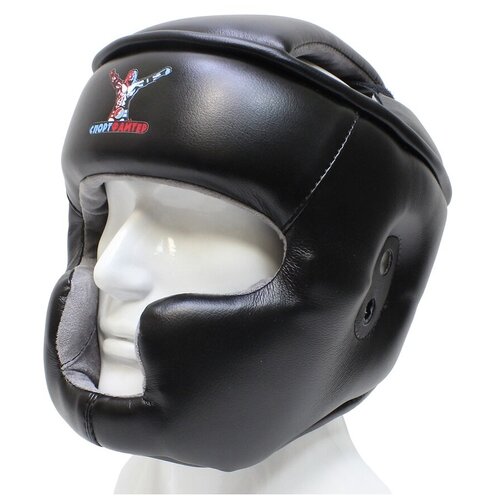 Шлем с защитой скул и подбородка Спортфайтер - чёрный, M