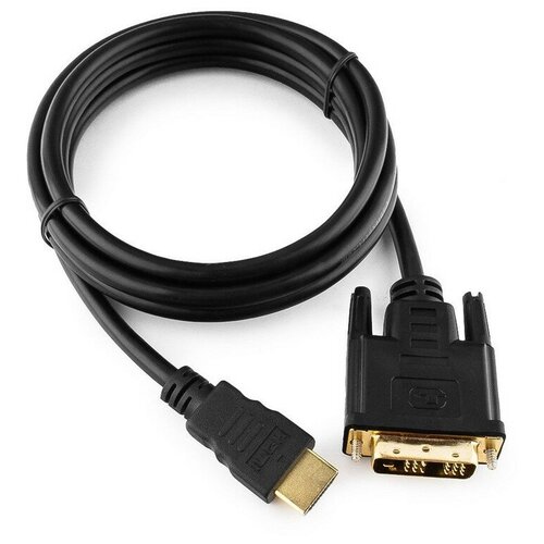 Кабель HDMI-DVI Cablexpert CC-HDMI-DVI-6, 19M/19M, 1.8м, single link, черный, позол. разъемы, экран, пакет кабель hdmi gembird cablexpert 3 0м v1 4 19m 19m серия lihgt черный позол разъемы экран пакет cc hdmi4l 10