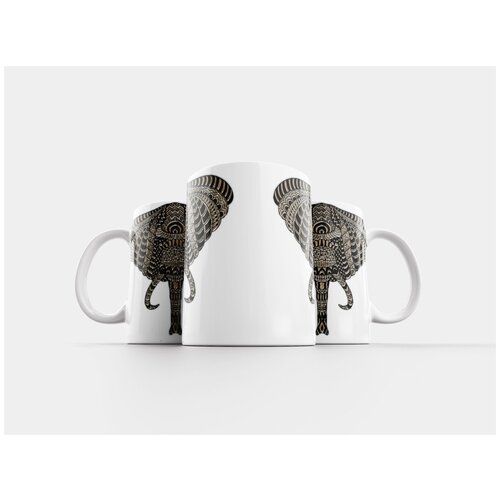 фото Кружка "голова слона, металлизатор, изобразительное искусство" 320 мл lotsprints