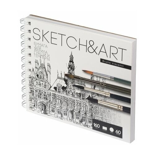 SKETCHBOOK SKETCH&ART BV,180х155 мм, 60 Л. 160 ГР. на гребне, для акрила, гуаши И темперы, Арт. 1-60-559/02