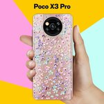 Силиконовый чехол на Poco X3 Pro Розовые цветы / для Поко Икс 3 Про - изображение