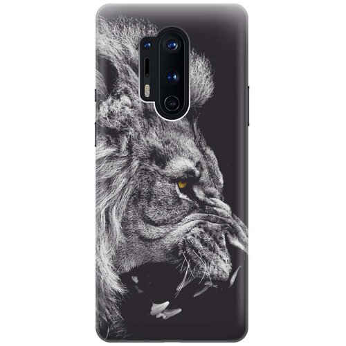 фото Ультратонкий силиконовый чехол-накладка для oneplus 8 pro с принтом "морда льва" gosso