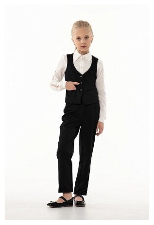 Школьные брюки  MOORIPOSH, повседневный стиль, размер 170, черный