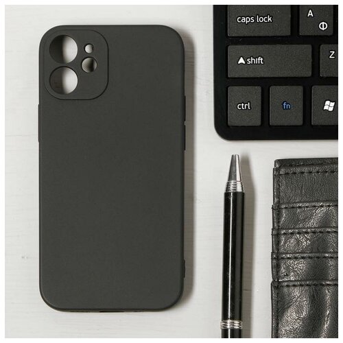 фото Чехол luazon для телефона iphone 12 mini, soft-touch силикон, черный qwen