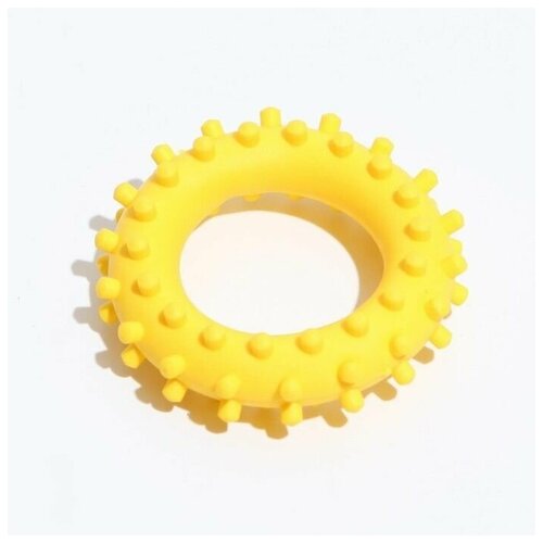 Игрушка Кольцо с шипами No.1, 6,1 см, жёлтая, 2 шт. зооник игрушка кольцо с шипами 6 15 5 см жёлтая