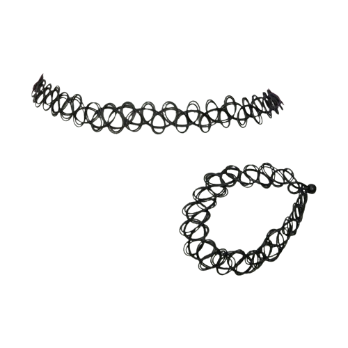 фото Комплект бижутерии queen fair: браслет, размер колье/цепочки 30 см., черный