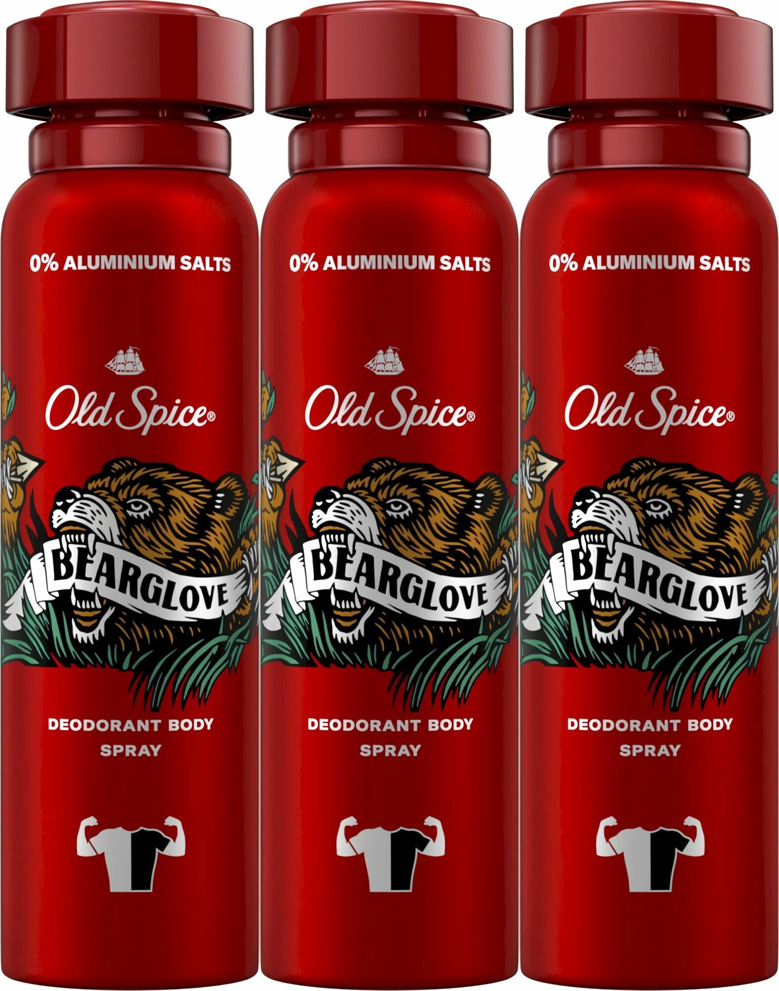 Old Spice Bearglove Дезодорант спрей мужской, 150 мл, 3 уп