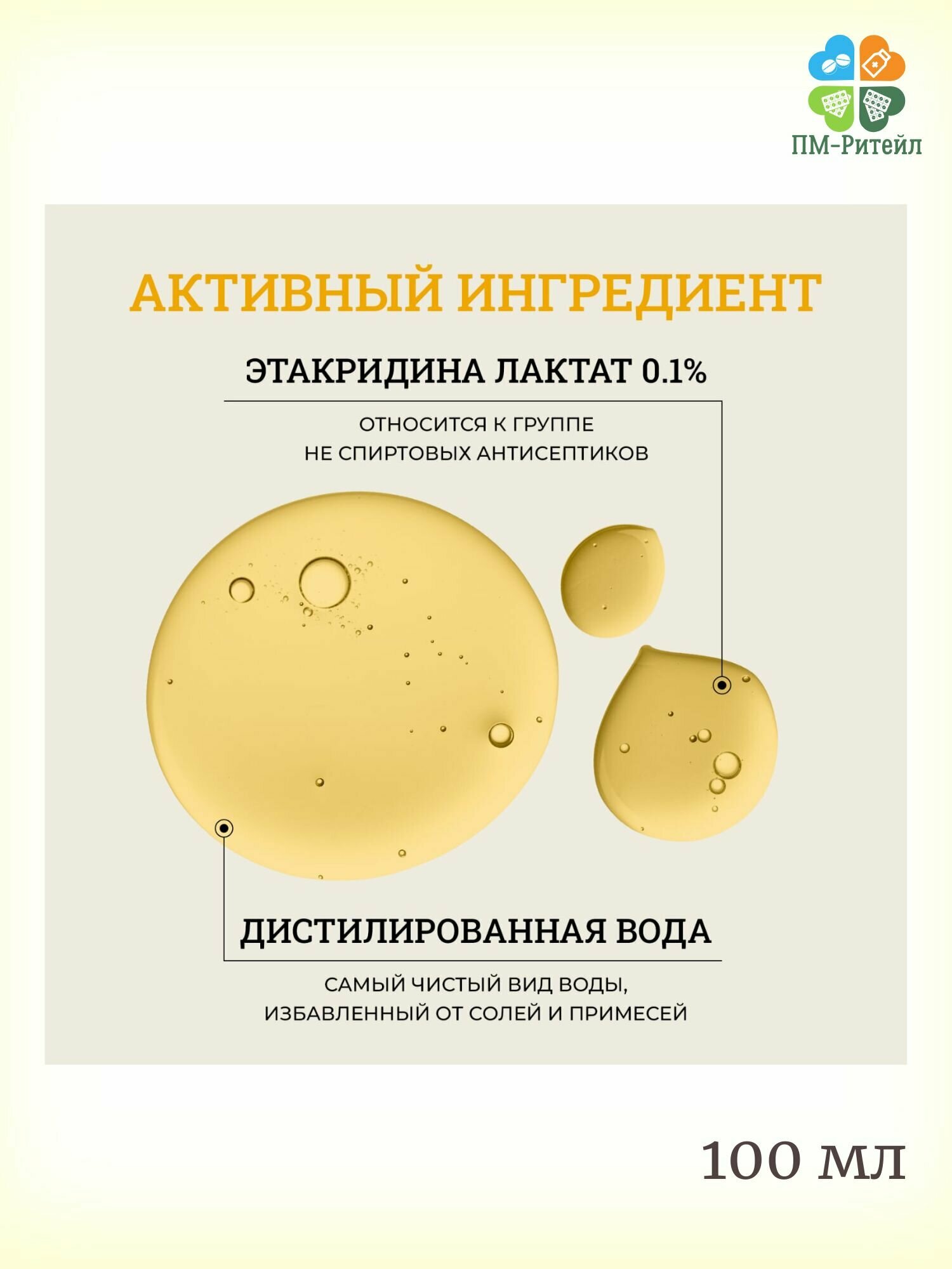 Картинки Риванол 0,1% раствор для ухода за поврежденной кожей, 100 мл