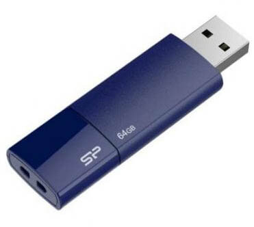 USB Flash накопитель 64Gb Silicon Power Ultima U05 Blue (SP064GBUF2U05V1D)