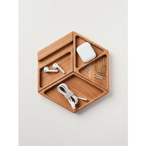 Набор органайзеров ECLI с отделениями для канцелярских предметов, размер 24х21см, дуб