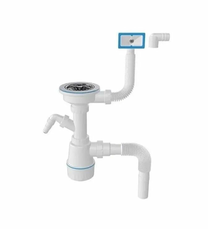 фото Сифон для мойки с прямоугольным переливом, выпуск 3 1/2 Nova 1047