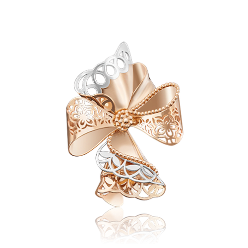 Брошь АЙМИЛА, комбинированное золото, 585 проба