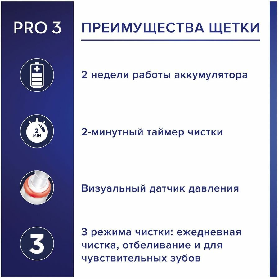 Набор электрических зубных щеток Oral-B Pro Series 3 насадки для щётки: 2шт, цвет: белый и черный [d505.513.3x]