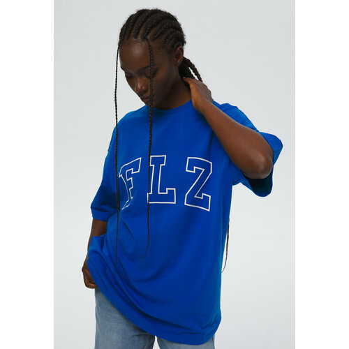 Футболка FEELZ, размер M-L, синий футболка feelz хлопок размер m синий