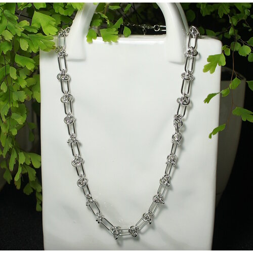 Цепь Fashion jewelry Цепочка 50см из хирургической стали, длина 50 см, серебряный