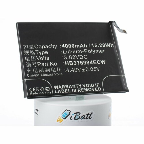 Аккумуляторная батарея iBatt iB-HB376994ECW-M1985 4000mAh для телефонов, смартфонов Huawei