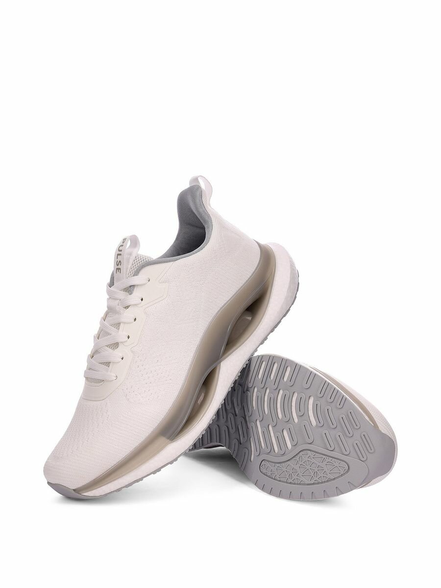 фото Белые мужские тряпочные кроссовки на шнуровке Pulse 81-41MV-042TT