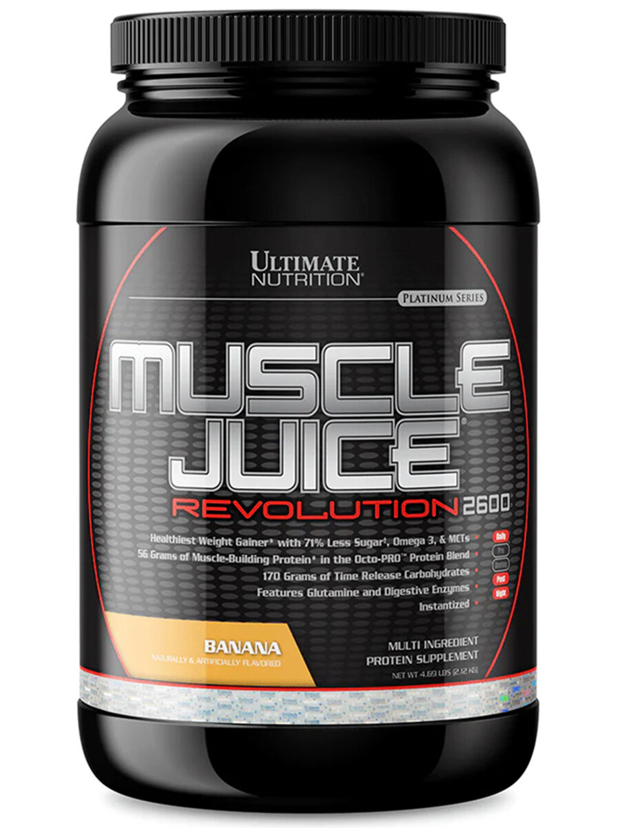 Гейнер Ultimate Nutrition Muscle Juice Revolution 2600 - 2120 грамм, банан