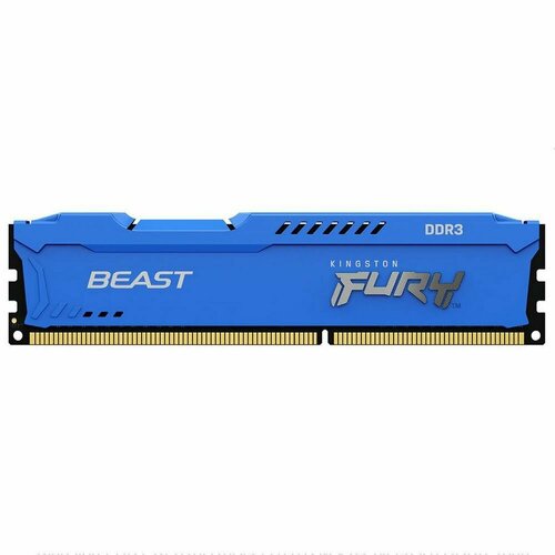 Модуль памяти 8GB DDR3 1600MHz DIMM FURY Beast Blue PnP модуль памяти kingston 8gb ddr4 2666mhz dimm fury beast black rgb pnp