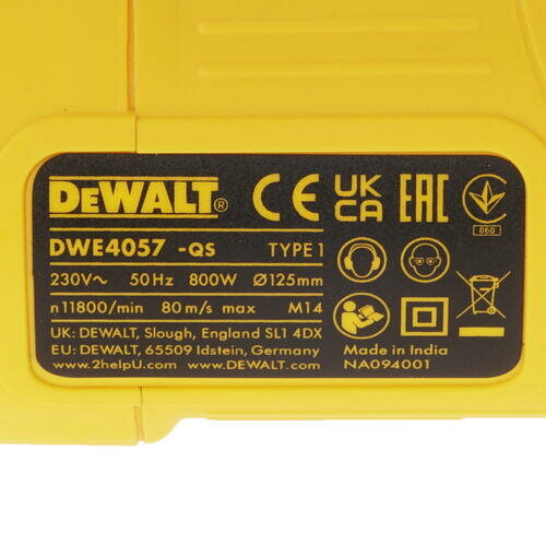 Машина шлифовальная угловая DeWalt DWE4057 - фото №18