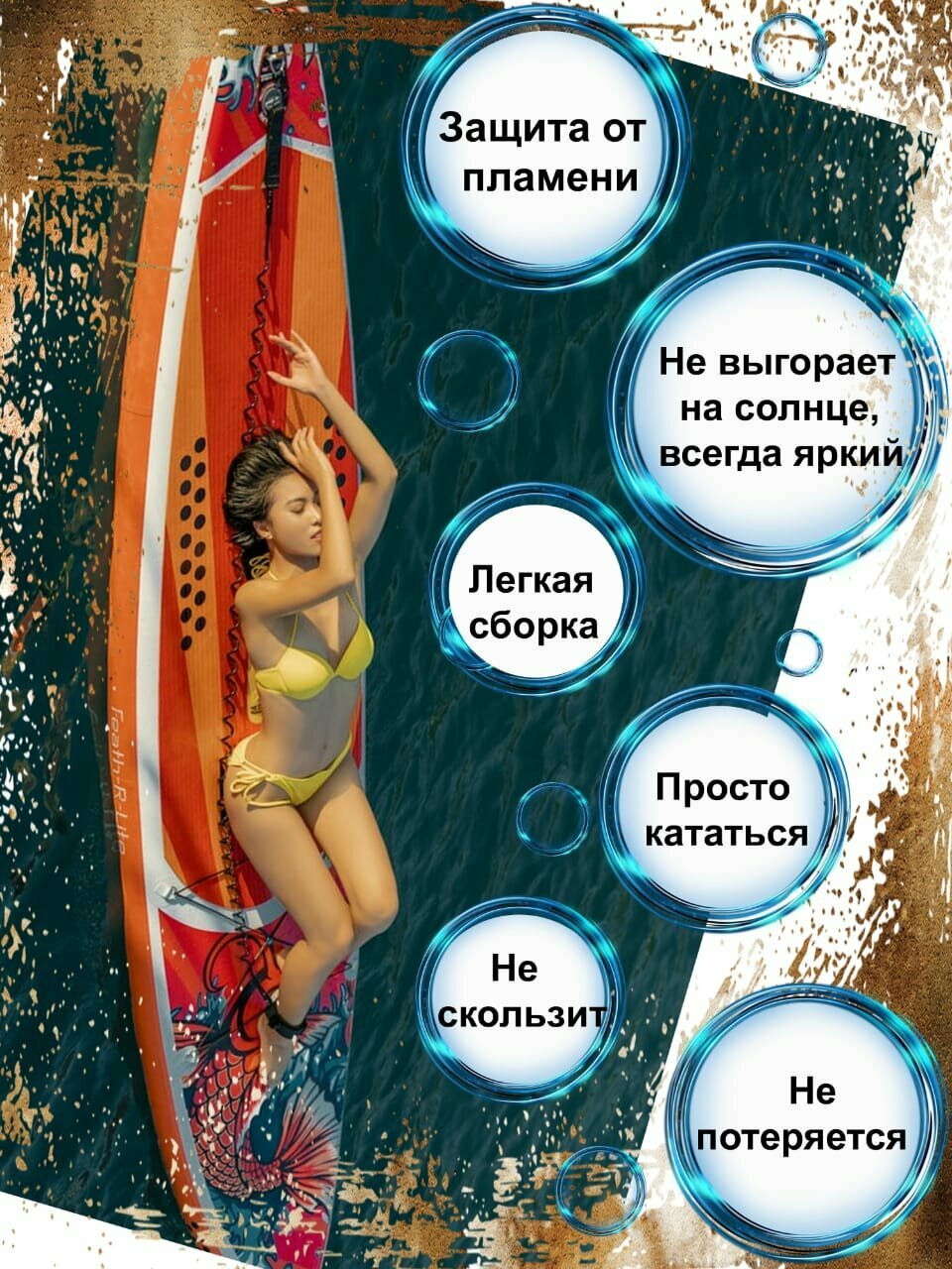 Sup board (Сапборд) с креплением для камеры / 2024 / Надувная доска KOI 11.6 / 350*84*15/ Полный комплект