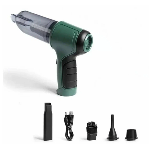 Автомобильный пылесос портативный ручной 2 в 1 зеленый 102900₽
