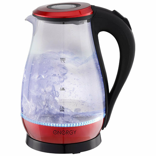 Чайник электрический 17Л 1850-2200 ВТ диск стекло внутр подсв 164140 красн ENERGY 323900₽
