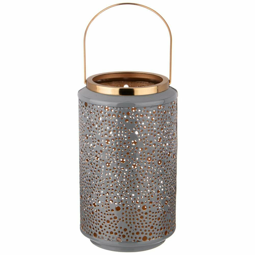 Подсвечник Lefard металл 25.5 см серый глянцевый с ручкой 726-228