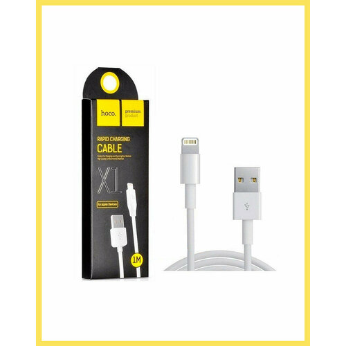 Кабель USB - Lightning (для Apple iPhone) Hoco X1 Белый hoco кабель hoco x1 lightning usb 2 4 а 3 м белый