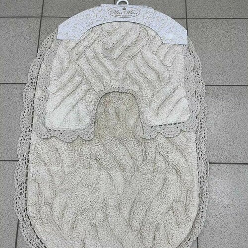 Набор ковриков для ванной Miss Mari Кружево с вырезом айвори 60х100 и 50х50 5800₽