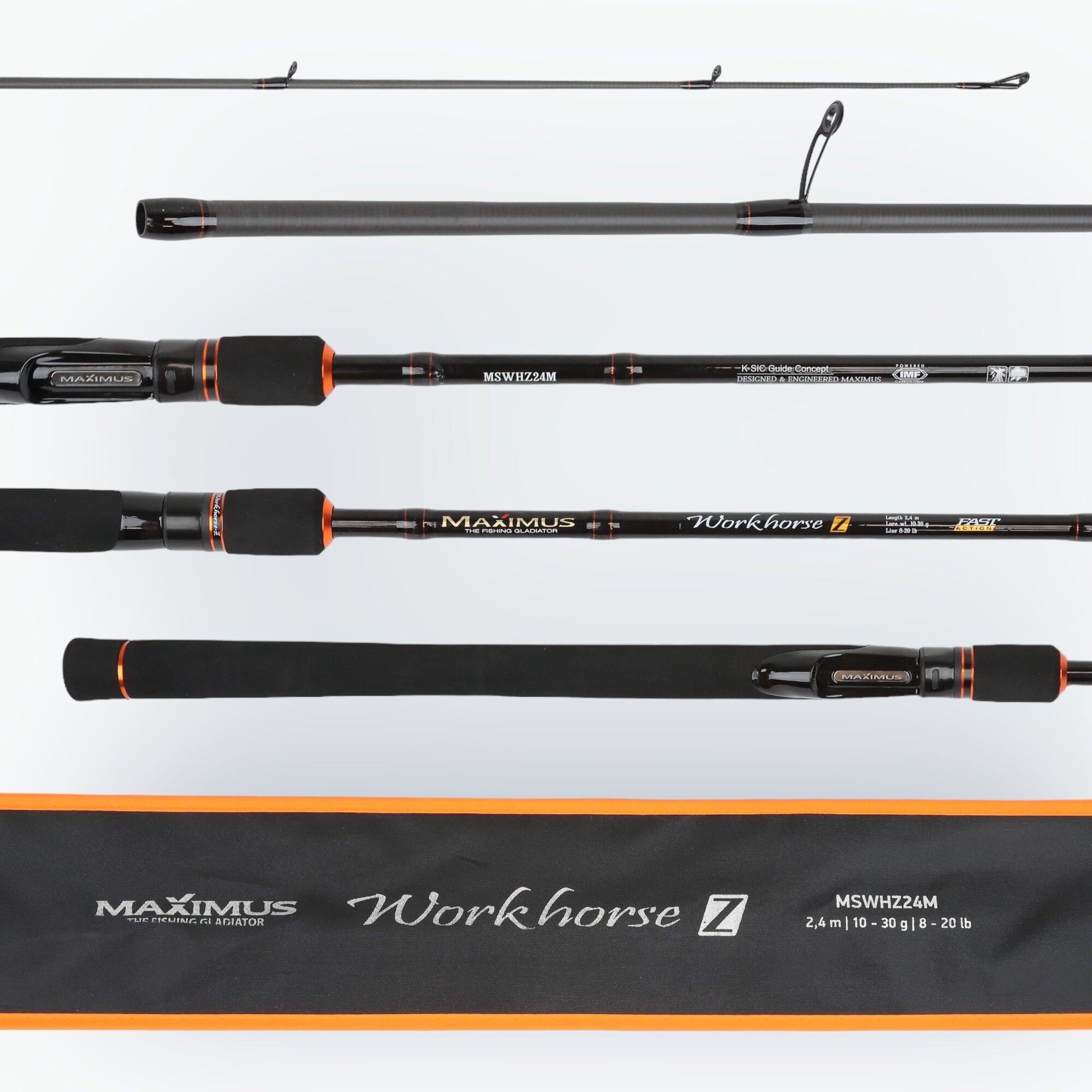 Удилище спиннинговое Maximus WORKHORSE-Z 24M - Длина 2,4 м - Тест 10-30 гр