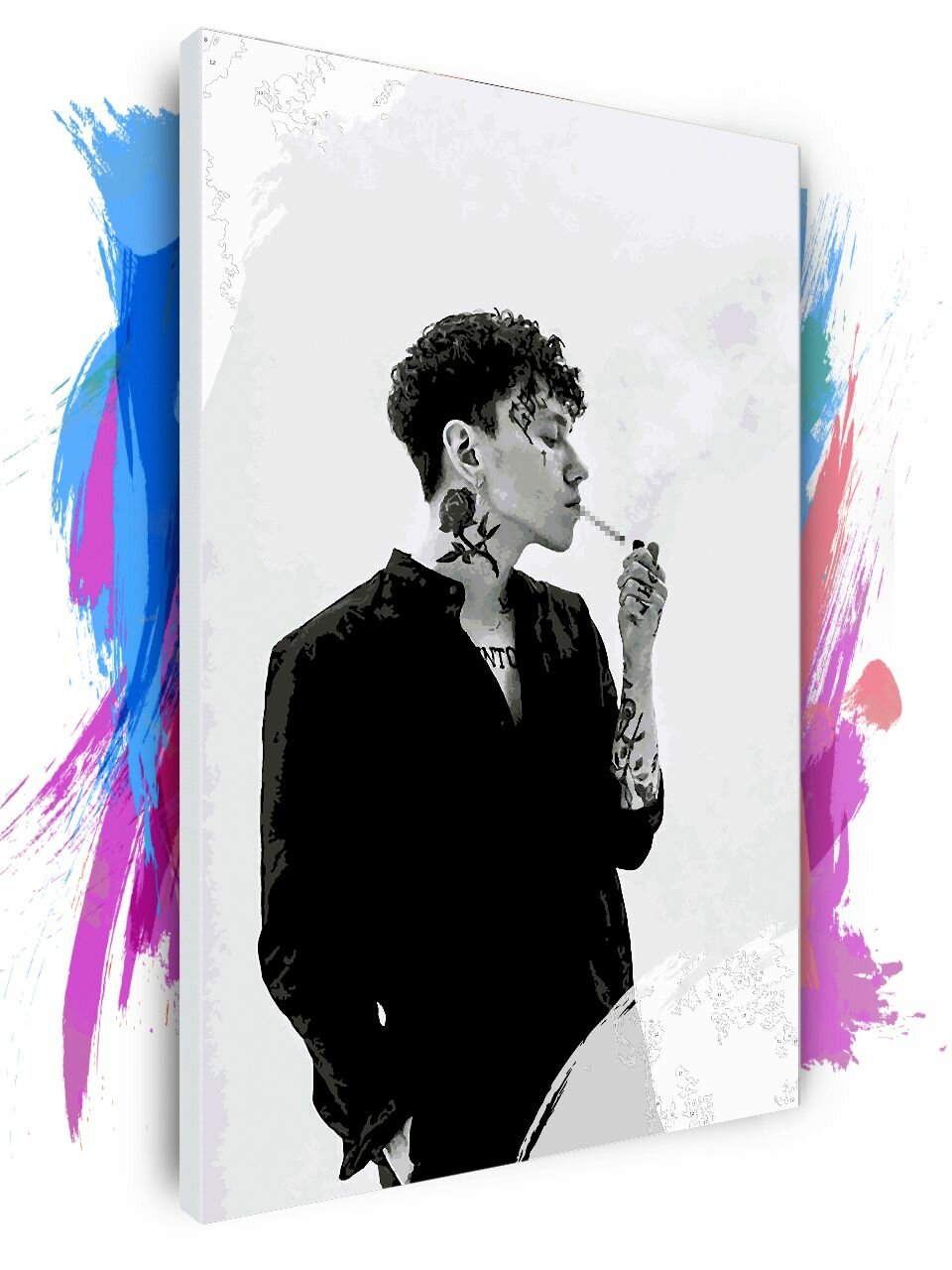 Картина по номерам на холсте Три Дня Дождя ЧБ, 40 х 60 см