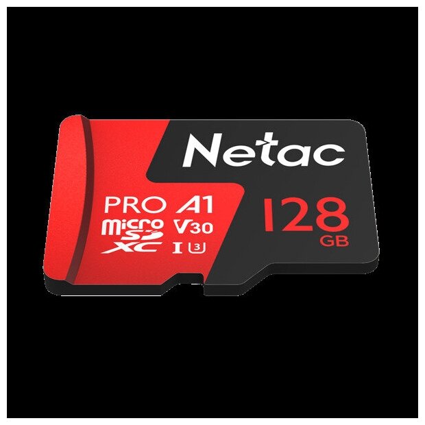 Карта памяти 128Gb - Netac P500 Extreme Pro MicroSDXC Class 10 A1 V30 NT02P500PRO-128G-S — фото 1