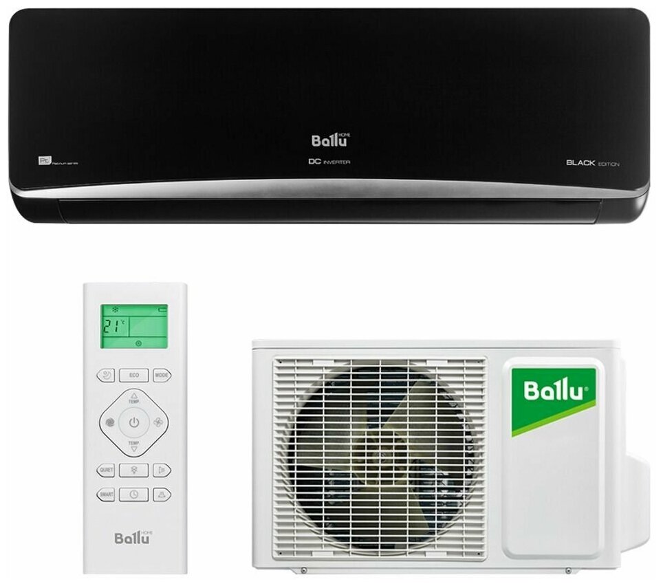 Кондиционер (сплит-система) инверторный BalluPlatinum ERP DС Inverter Black Edition BSPI-13HN1/BL/EU — фото 1