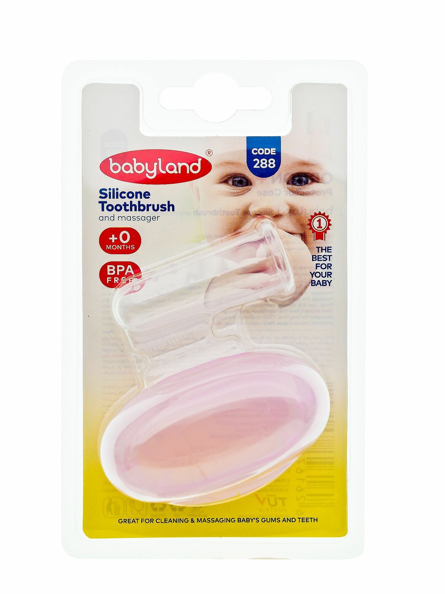 Картинки Детская зубная щетка Baby Land силиконовая напальчник с футляром