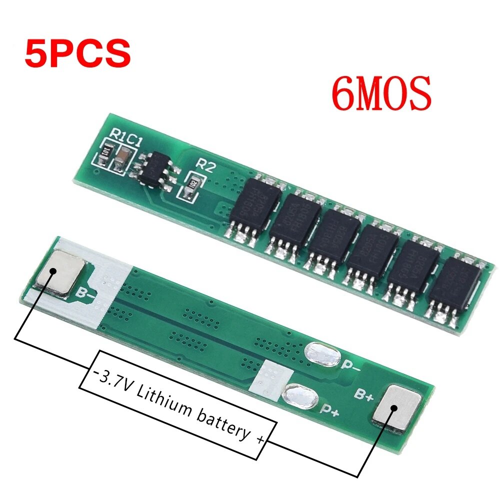 TZT 1S 15A 3.7V Li-ion BMS плата защиты аккумулятора, 5pcs 6MOS
