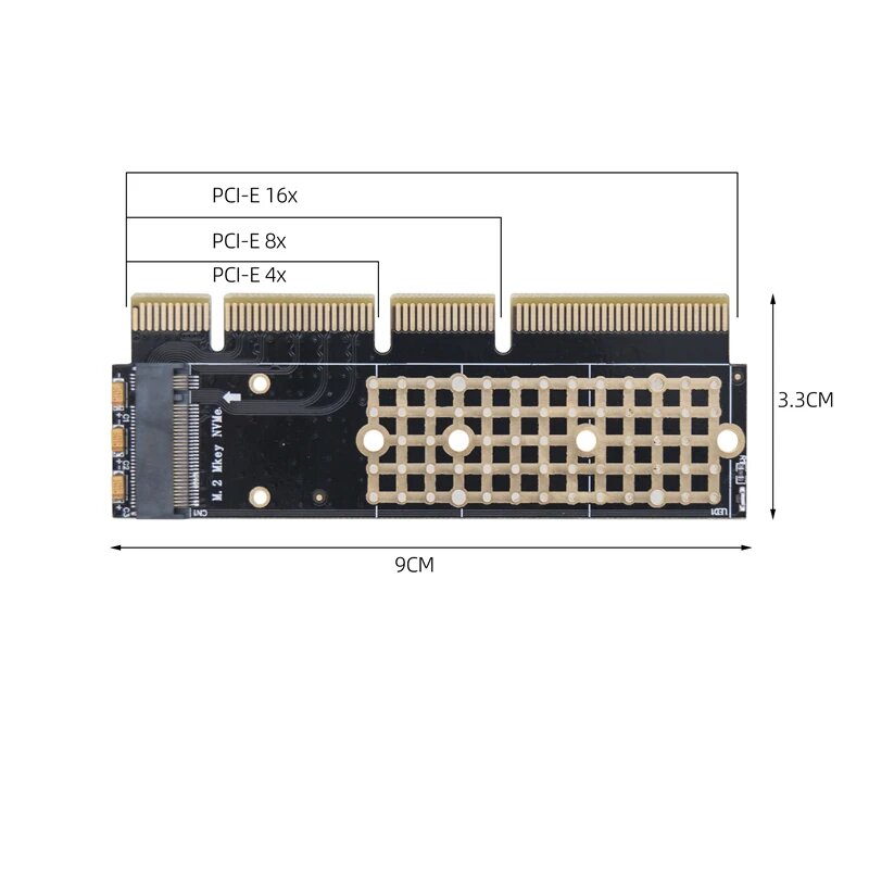 Адаптер PCIE NVME M2 PCI Express 3.0 X1 X4 X8 X16 Карта расширения Riser Конвертер поддерживает 2230 2242 2260 2280 M Key M.2 NVME SSD, for 4X 8X 16X
