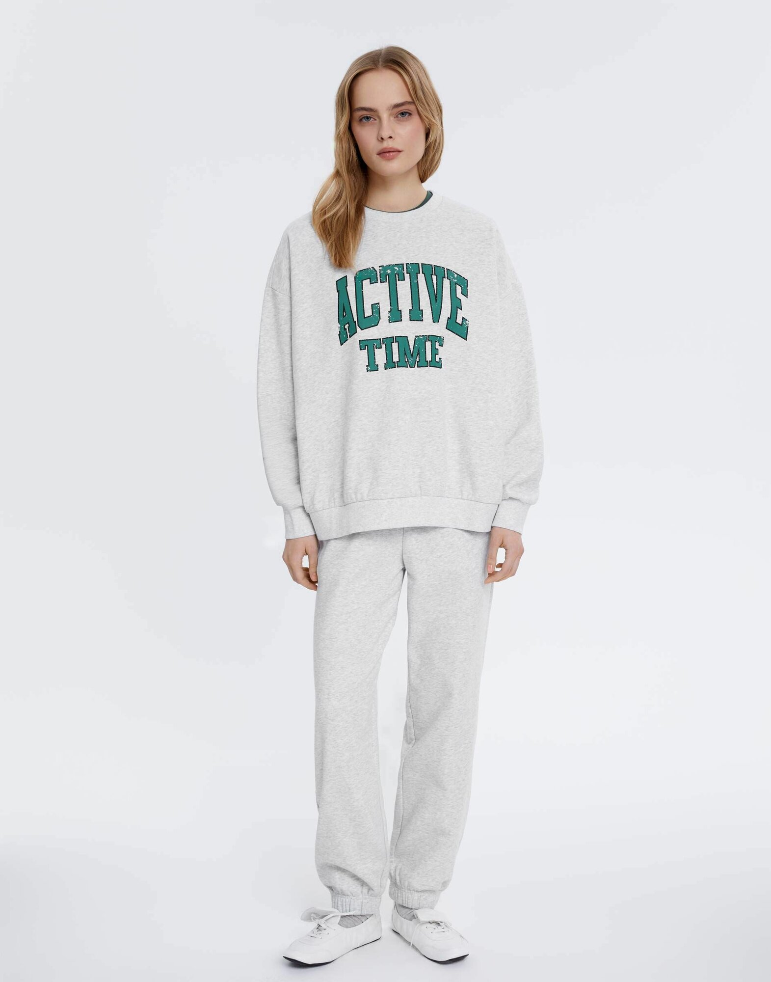 Брюки спортивные Gloria Jeans размер XS/164 (38-40) серый меланж