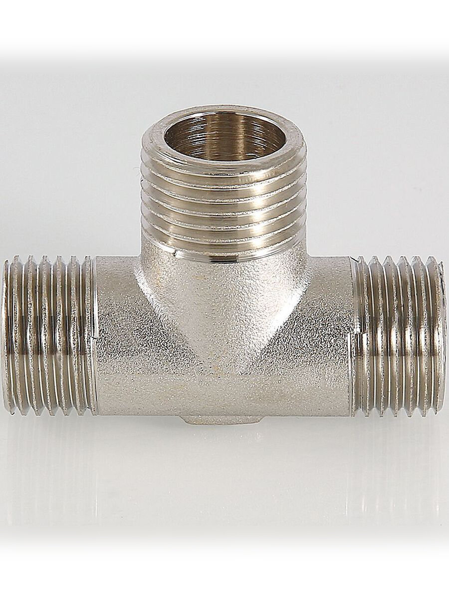 Крестовина двухплоскостная VALTEC 1/2"Н, лат. никелир, VTr.661. N.0004 — фото 1