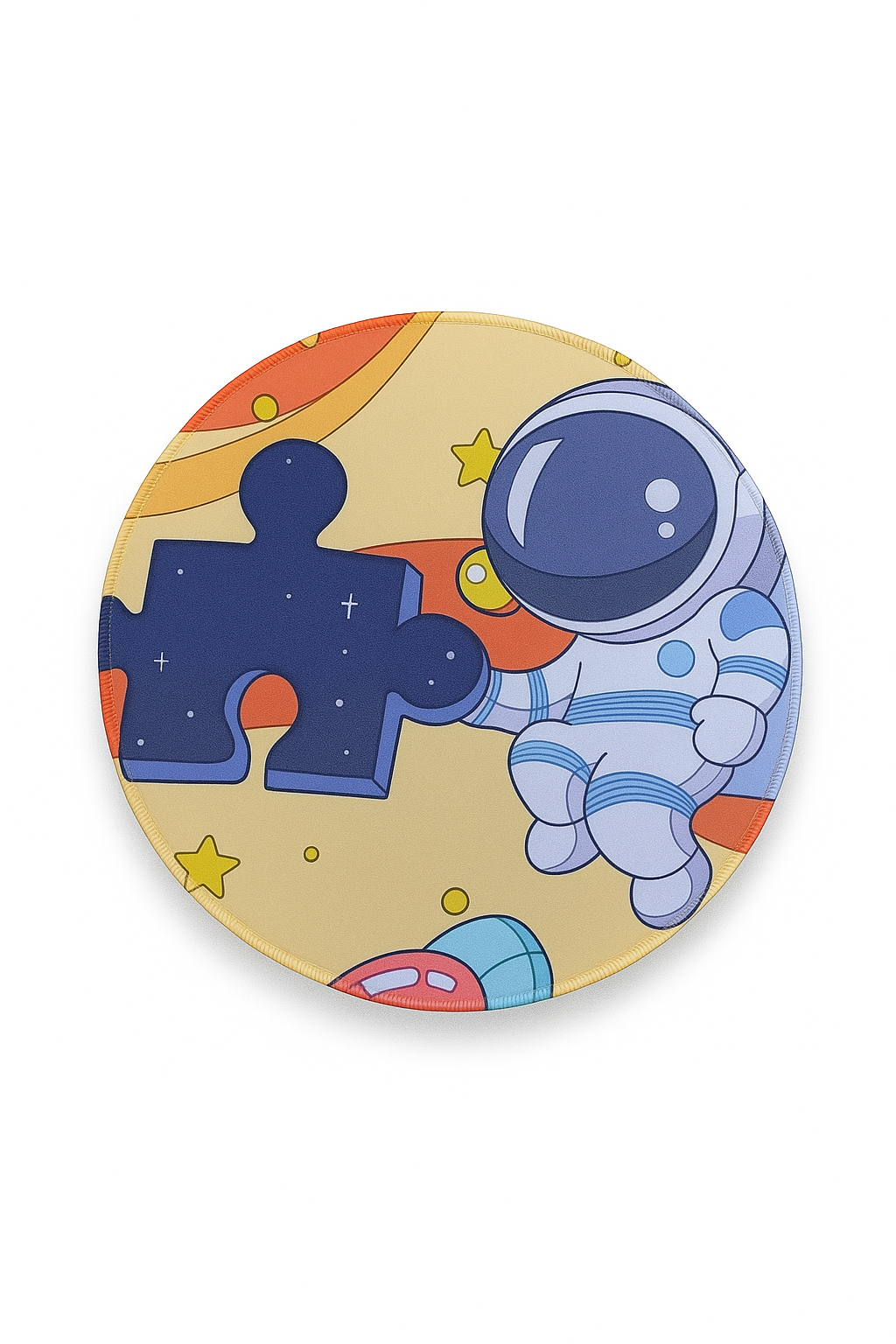 Коврик для мыши G7, 25см, с прошитыми краями, круглые узоры, цвет фуксия