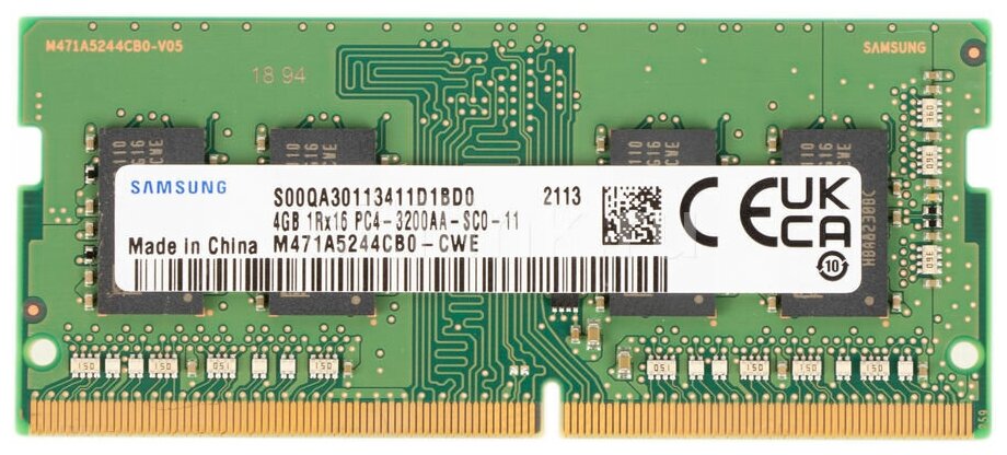 Оперативная память Samsung 4 ГБ DDR4 3200 МГц SODIMM CL17 M471A5244CB0-CWED