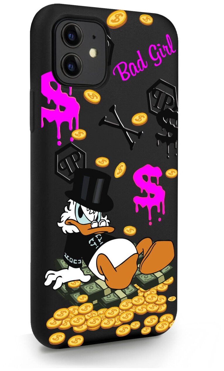 Черный силиконовый чехол MustHaveCase для iPhone 11 Богатая Утка Bad Girl для Айфон 11 Противоударный