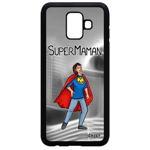 фото Защитный чехол на смартфон // samsung galaxy a6 2018 // "супермама" мама мамуля, utaupia, серый